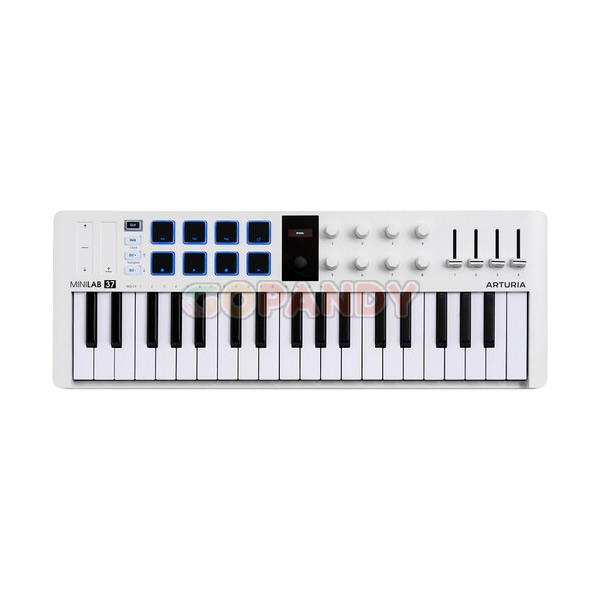 Arturia MiniLab 37 mk3 Compact MIDI Keyboard and Pad Controller (White)