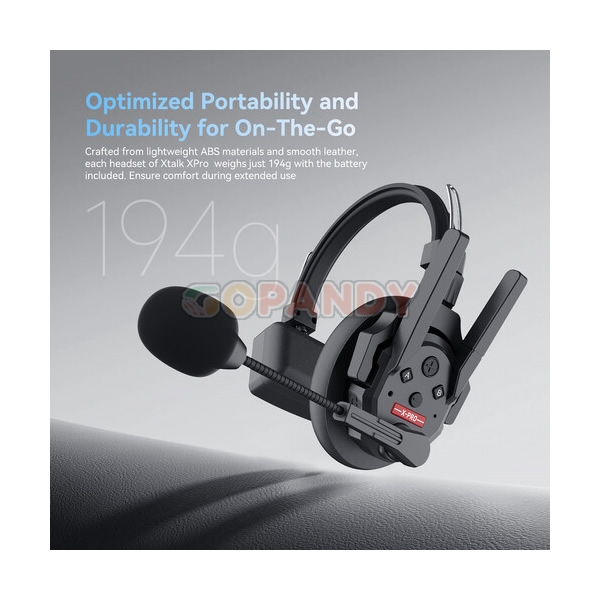 Synco Xtalk XPro5 Wireless Intercom System with 5 Single-Ear Headsets (2.4 GHz) - Image 4