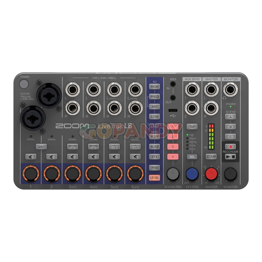Zoom LiveTrak L-6 Portable 6-Channel Digital Mixer and Multitrack Recorder - Image 2